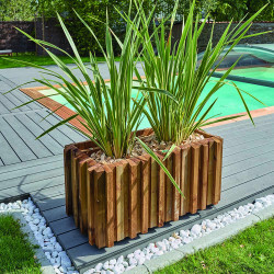 Jardiniere bois rectangulaire Gaia